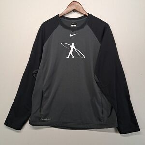 Nike Swingman Ken Griffey Jr. Crewneck Sweatshirt Large Therma Fit Gray Black